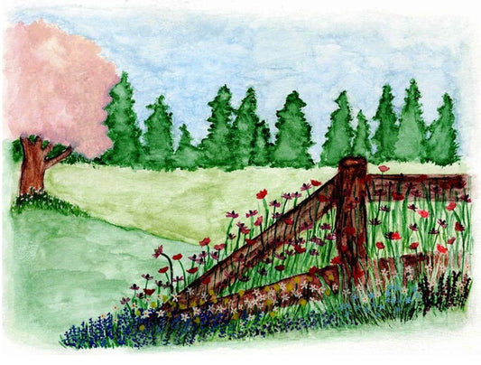 Watercolor Print - Springtime Meadow